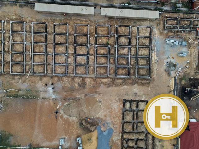 Aerial progress — site layout from above