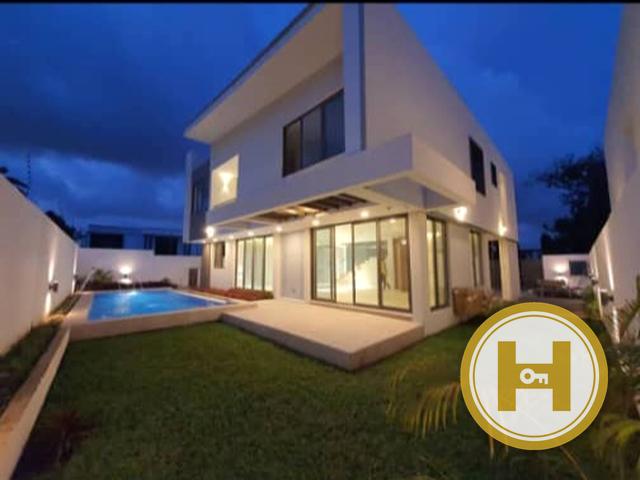 Completed residence — evening view